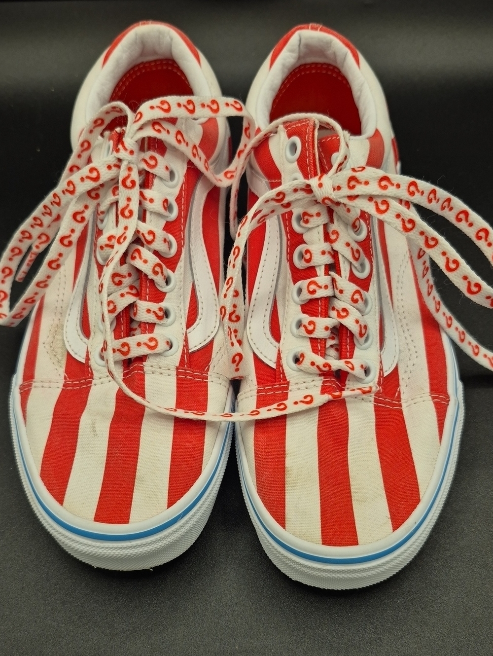 Vans Red & White Where's Waldo Striped Canvas Sneakers